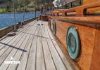 Starboard side deck view aft