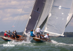 Just ahead - close Spirit 46 racing at Cowes