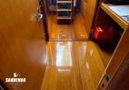 Passage aft to nav station and aft cabin