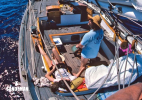 Jan and David Crosby sailing south 1970s