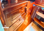 Chart table and quarterberth to starboard