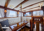 Pilot house seating area to port