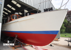 Hauled out starboard bow