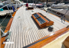 Foredeck view forward from port