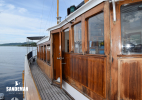Starboard side deck view aft