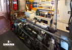 Engine room view forward to starboard