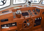 Helm view fwd to stbd; ship's electrical panels
