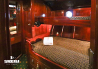 Guest twin bunk cabin to port, view aft
