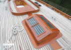 View aft over owner cabin skylight and cockpit