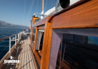Starboard side deck view aft
