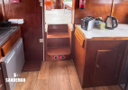 Galley view forward to deckhouse