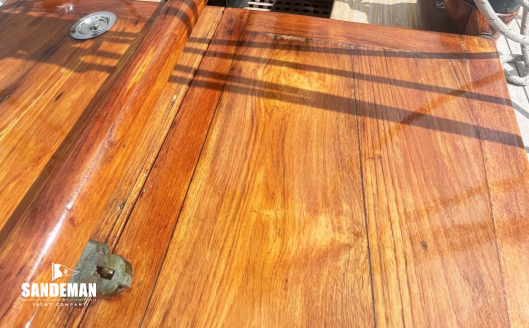 View forward over lazarette hatch