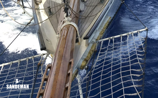 From the bowsprit