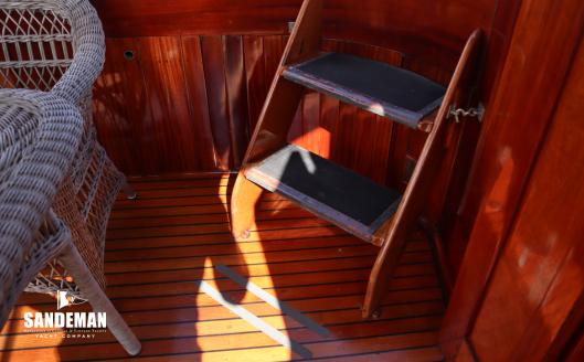 Aft cockpit forward to port